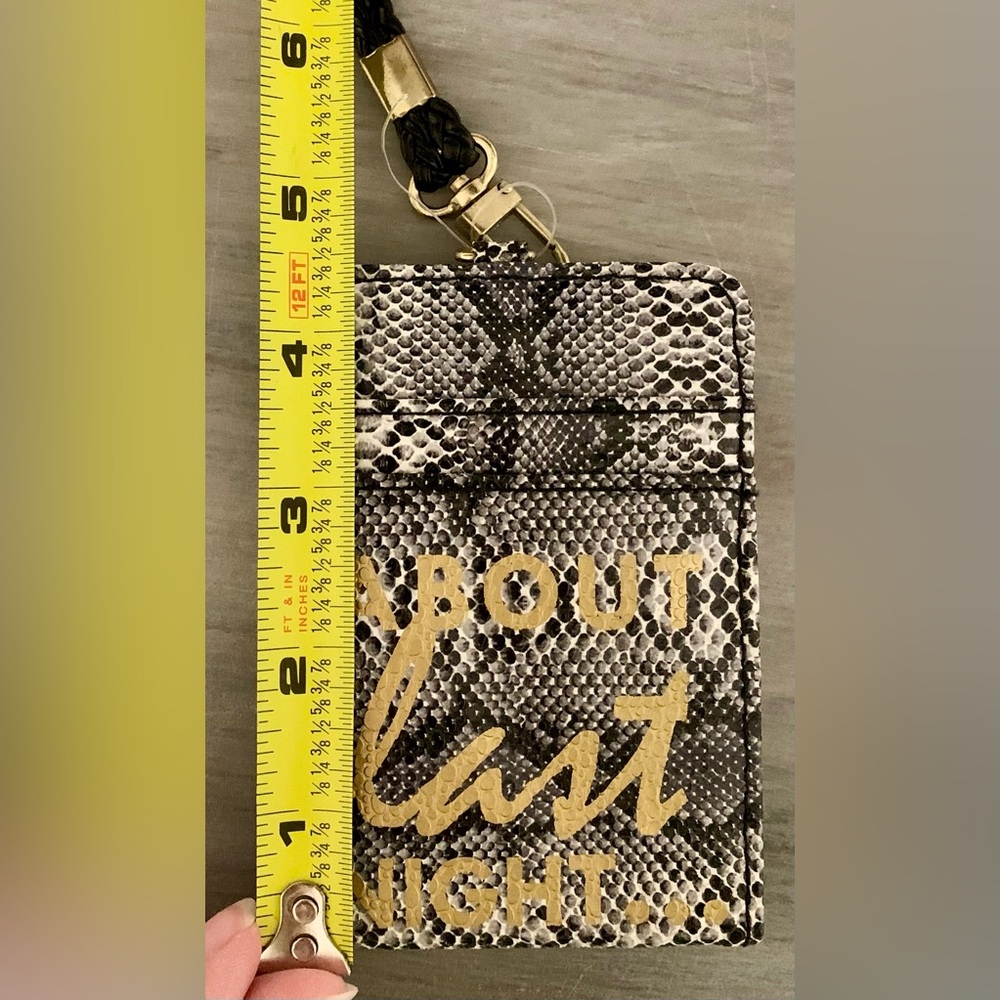 Bifold lanyard wallet card holder ID holder snake skin lanyard belt wallet y2k